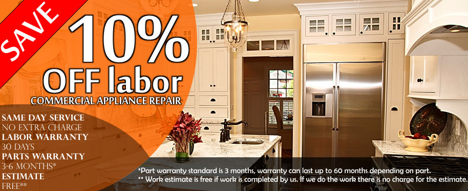 Commercial APpliance Repair Disounts in Los Angeles