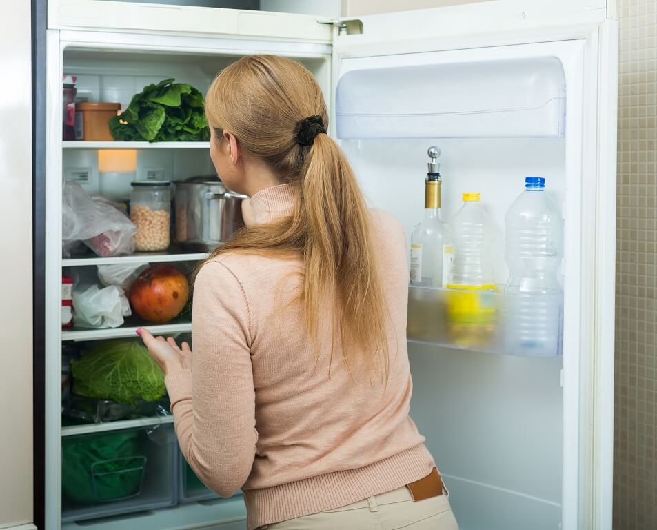 look inside fridge